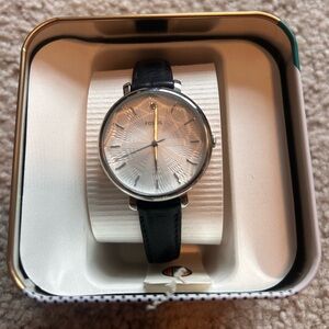 Fossil Women’s Black Leather Watch